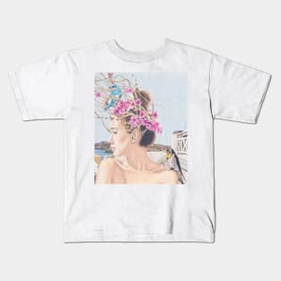 Beautiful women relaxed in a state of bliss, surreal drawing Kids T-Shirt